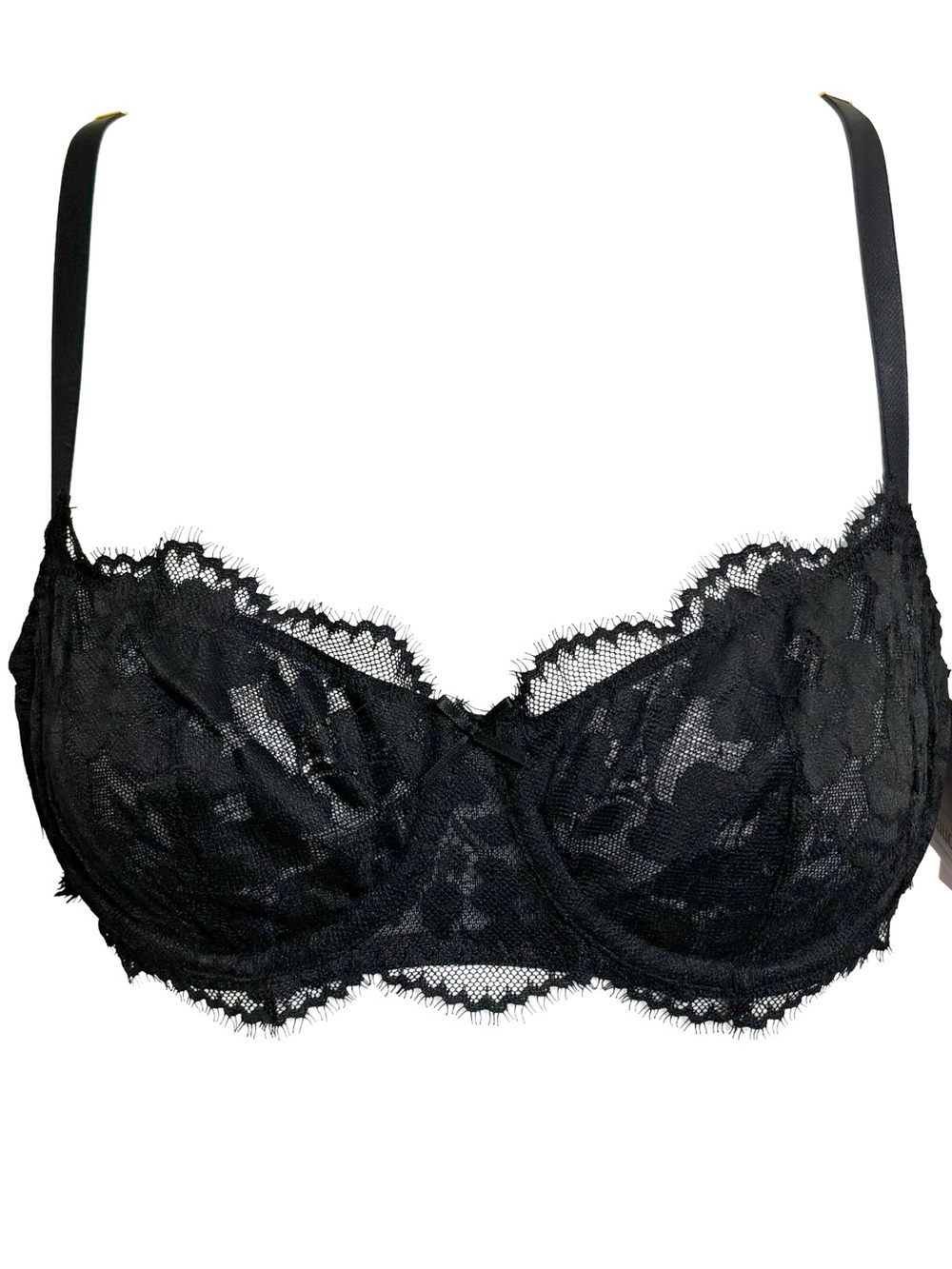 NWT Auden Black Lace Unlined Wire Balconette Bra 34A